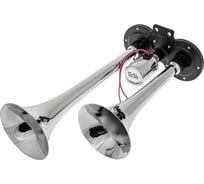 Сигнал звуковой SKYWAY 2 рожка воздушный L=295/230 мм 12/242В 118дцб 10А S07601065