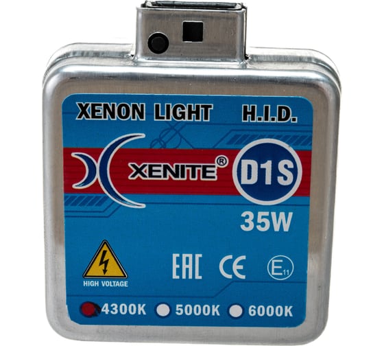 Ксеноновая лампа XENITE D1S, 85 В, 35 Вт, PK32d-2, 4300 K, 2800 Лм, 1 шт. 1004066