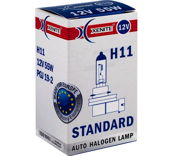 Автомобильная лампа XENITE STANDARD H11, PGJ19-2, 1 шт. 1007011