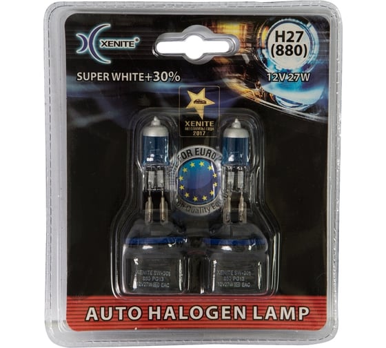 Автомобильная лампа XENITE SUPER WHITE H27/880, PG13, 12 В, 2 шт. 1007038