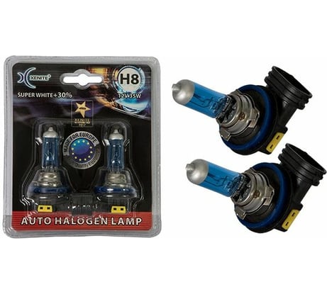 Автомобильная лампа XENITE SUPER WHITE H8, PGJ19-1, 12 В, 2 шт. 1007047