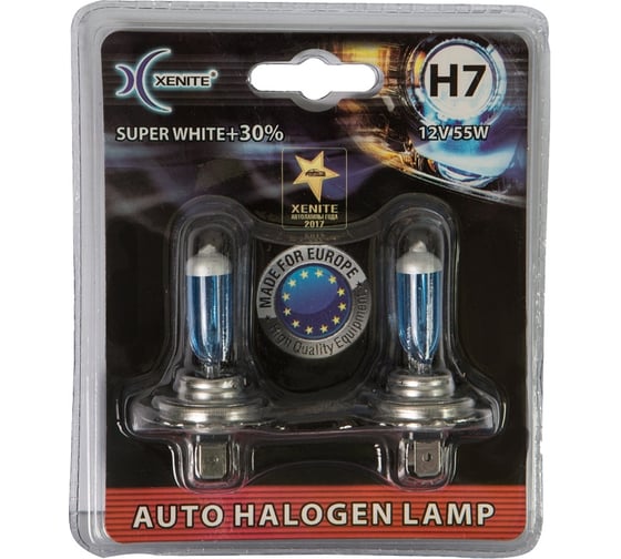 Автомобильная лампа XENITE SUPER WHITE H7, PX26d, 12 В, 2 шт. 1007046