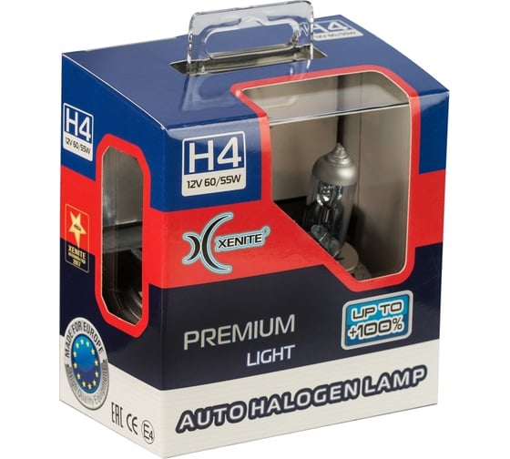 Автомобильная лампа XENITE PREMIUM H4, P43t, 12 В, 2 шт. 1007119