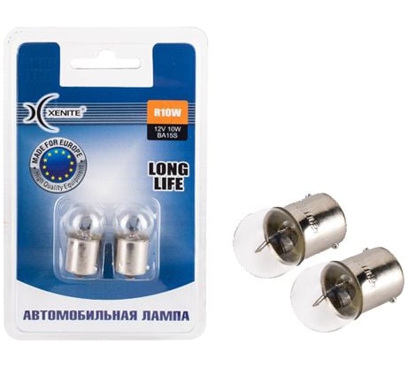 Автомобильная лампа XENITE LONG LIFE R10W, BA15S, 12 В, 2 шт. 1007123