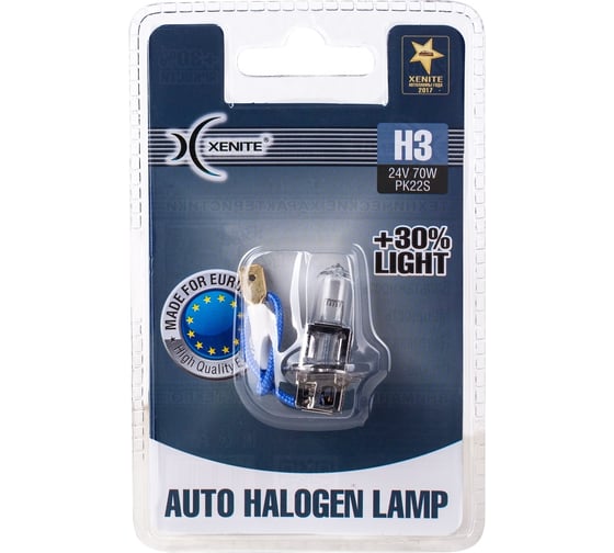 Автомобильная лампа XENITE H3, Яркость +30%, PK22S, 24 В, 1 шт. 1007135