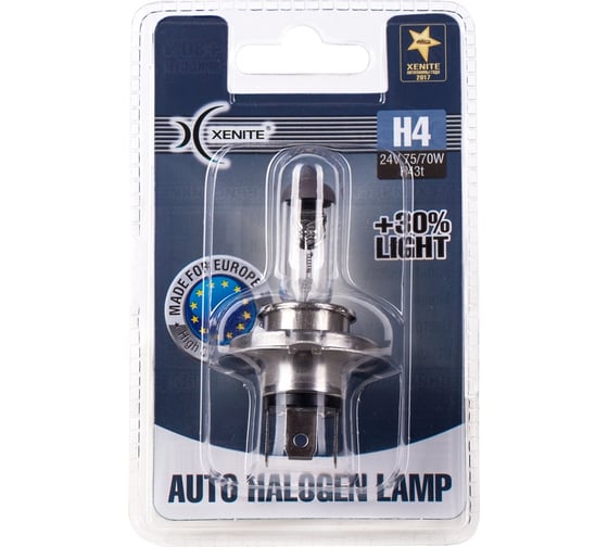 Автомобильная лампа XENITE H4, P43t, 24 В, 1 шт. 1007136