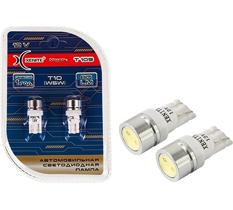 Автомобильная лампа XENITE T 109, 12V/Т10, W5W, Яркость 80 LM, 2 шт. 1009272