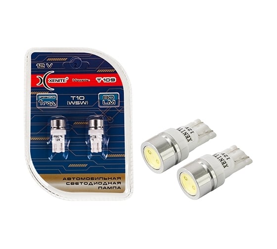 Автомобильная лампа XENITE T 109, 12V/Т10, W5W, Яркость 80 LM, 2 шт. 1009272 1