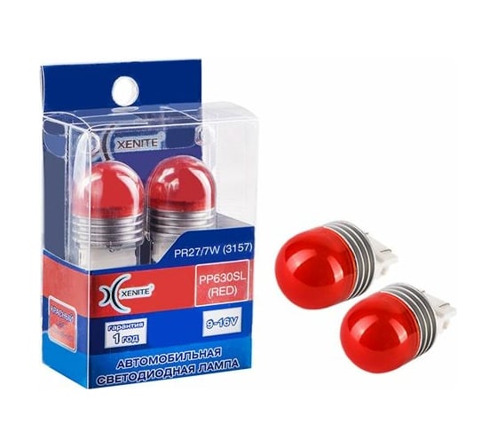 Автомобильная лампа XENITE PP630SL RED 9-16 В, PR27/7W/3157, 2 шт. 1009526