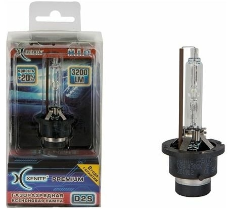Ксеноновая лампа XENITE Premium D2S, 85 В, 35 Вт, P32d-2, 4300 K, 1 шт. 1002010