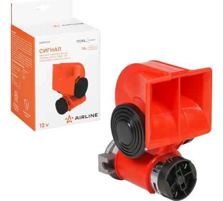 Звуковой пневматический сигнал Airline 111/94 мм, 600 Гц, 118 дБ, 12В, LOW/HIGH, с компрессором AEBE004