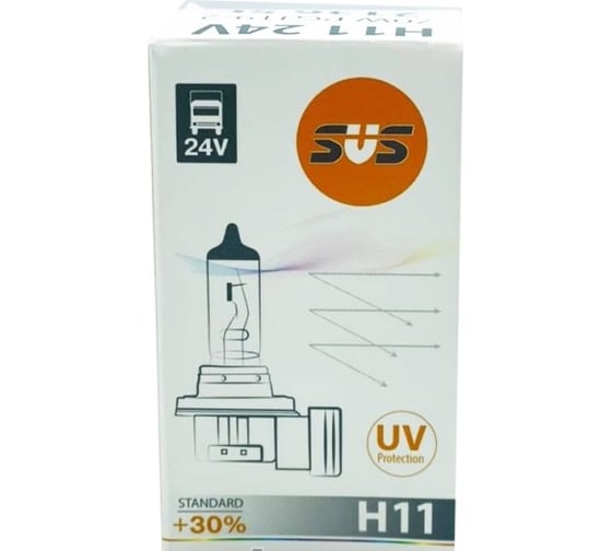 Галогенная автолампа SVS Standard +30% H11, 24 В, 70 Вт, PGJ19-2 0200136000
