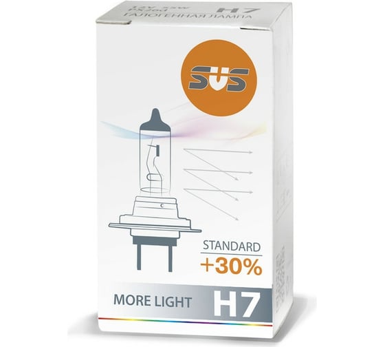 Галогенная автолампа SVS Standard +30% H7, 12 В, 55 Вт, PX26d 0200006000