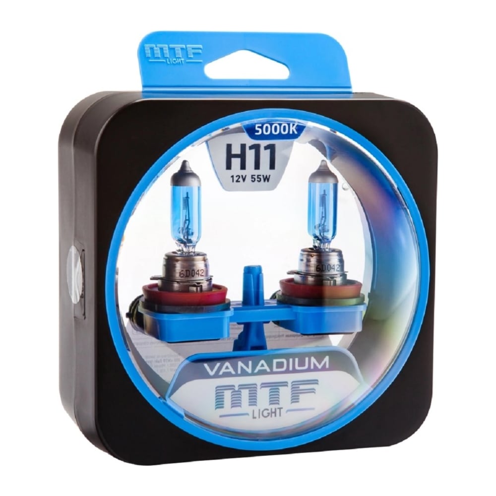 Галогеновая лампа MTF Light Vanadium H11, 12 В, 55 Вт, 1600 Лм, 5000 К ...