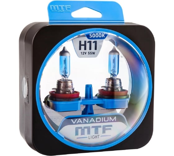 Галогеновая лампа MTF Light Vanadium H11, 12 В, 55 Вт, 1600 Лм, 5000 К 40847 1