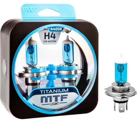 Галогеновая лампа MTF Light Titanium H4, 12 В, 60/55 Вт, 1650/1200 Лм, 4400 К 40840