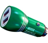 Зарядное устройство Wiiix с двумя USB-портами, зеленый UCC-2-17-GREEN