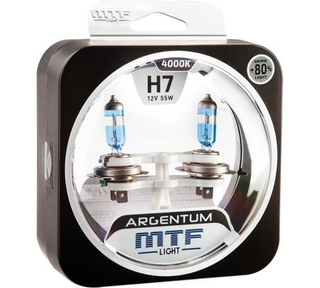 Галогеновая лампа MTF Light Argentum+80% H7, 12В, 55Вт, 1500 Лм, 4000К 40929 H8A1207