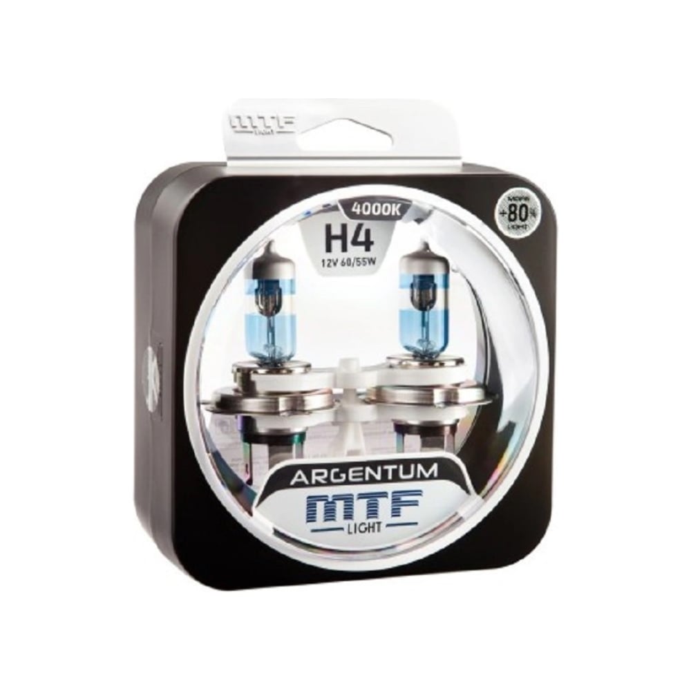 Галогеновая лампа MTF Light Argentum+80% H4, 12 В, 60/55 Вт, 1650/1200 ...