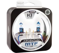 Галогеновая лампа MTF Light Argentum+80% H3, 12 В, 55 Вт, 1450 Лм, 4000 K 50681