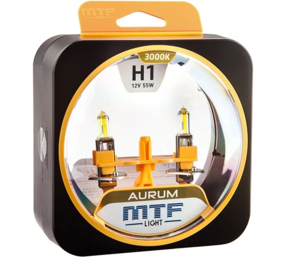 Галогеновая лампа MTF Light Aurum H1, 12 В, 55 Вт, 1550 Лм, 3000 К 40793