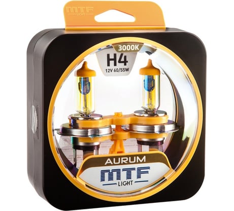 Галогеновая лампа MTF Light Aurum H4, 12 В, 60/55 Вт, 1650/1200 Лм, 3000 К 50767