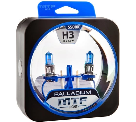 Галогеновая лампа MTF Light Palladium H3, 12 В, 55 Вт, 1450 Лм, 5500 К 40821