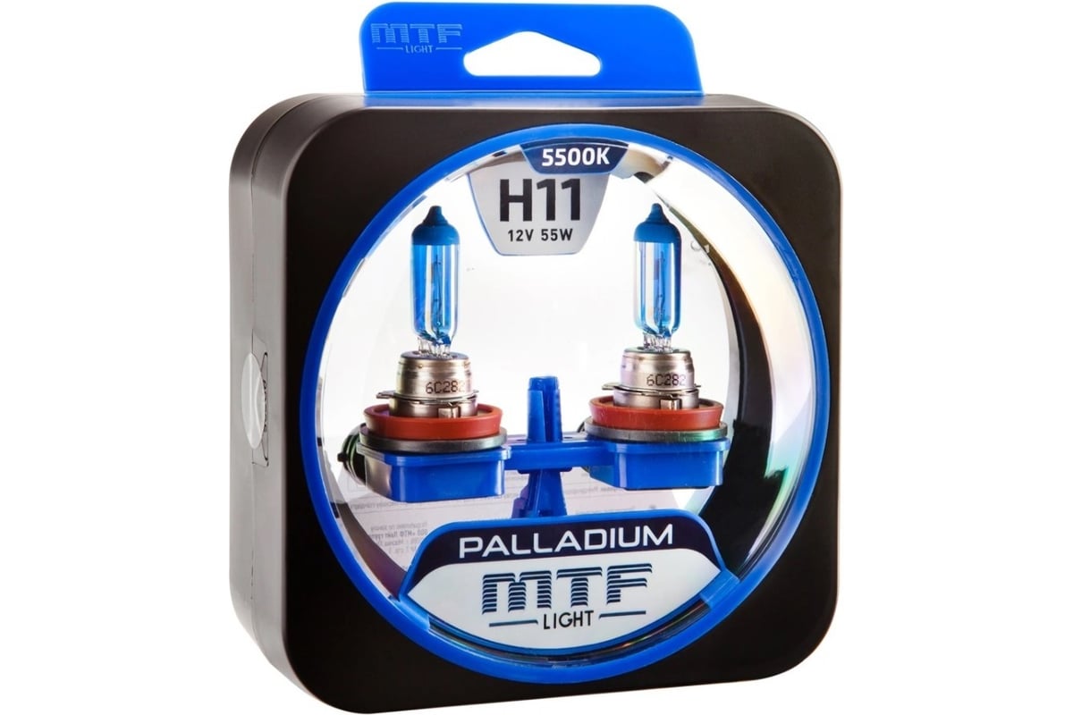 Галогеновая лампа MTF Light Palladium H11, 12 В, 55 Вт, 1600 Лм, 5500 К ...
