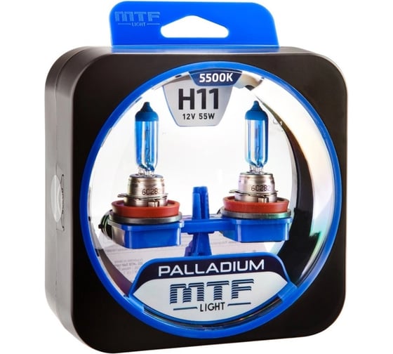 Галогеновая лампа MTF Light Palladium H11, 12 В, 55 Вт, 1600 Лм, 5500 К 40857