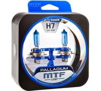 Галогеновая лампа MTF Light Palladium H7, 12В, 55Вт, 1500 лм, 5500К 40824 HPA1207