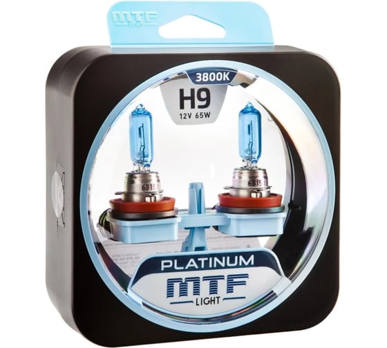 Галогеновая лампа MTF Light Platinium H9, 12 В, 65 Вт, 2100 Лм, 3800 К 40833 1