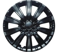 Колпаки LION ТОРНАДО 16, черный глянец, карбон, 2 шт. LW1623