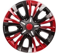 Колпаки LION ЛИОН 16, черно-бордовый микс, карбон, 2 шт. LW1630