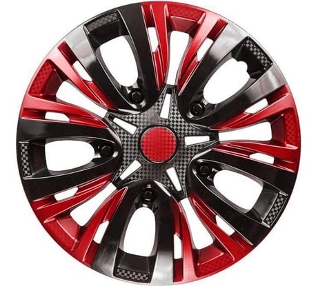 Колпаки LION ЛИОН 16, черно-бордовый микс, карбон, 2 шт. LW1630