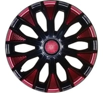 Колпаки LION ВОЛТЕК 16, бордово-черный микс, карбон, 2 шт. LW1642