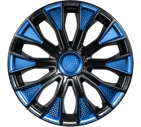 Колпаки LION ВОЛТЕК 14, сине-черный микс, карбон, 2 шт. LW1479