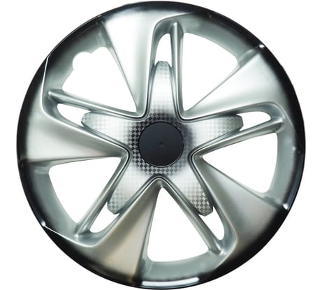 Колпаки LION СУПЕР АСТРА 15, серебристо-черный, карбон, 2 шт. LW1520