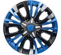 Колпаки LION ЛИОН 15, сине-черный микс, карбон, 2 шт. LW1565