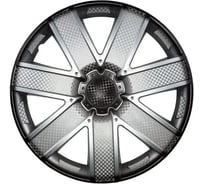 Колпаки LION ГАЛАКСИ 16, серебристо-черный, карбон, 2 шт. LW1602