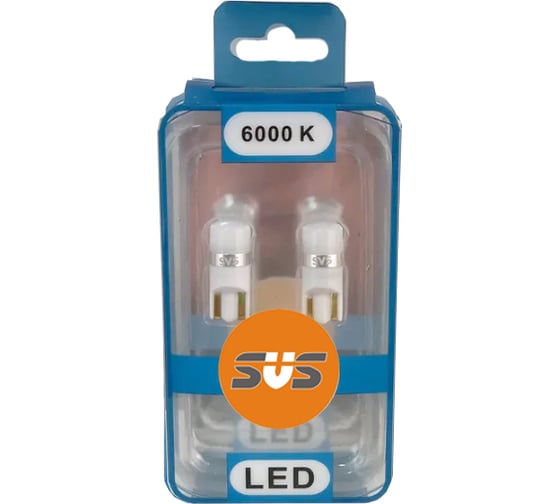 Светодиодные автолампы SVS W5W/T10, 12 В, 0.8 Вт, 6000 K, 85 Лм, Chip 3030, 1SMD, биполярные 0240433005