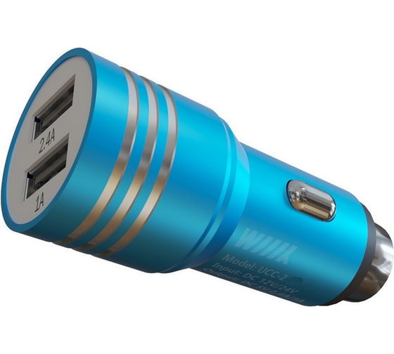 Зарядное устройство Wiiix с двумя USB-портами, синий UCC-2-24-BL 1