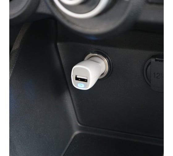Автомобильный адаптер Carline 1хUSB, 1 А, в прикуриватель, 12/24 В, белый ch-1uw