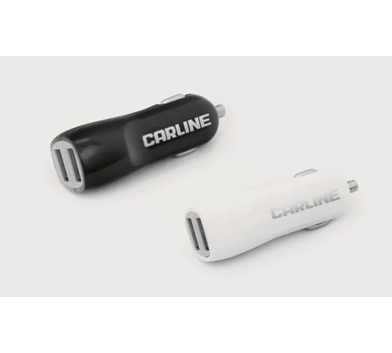 Автомобильный адаптер Carline 2хUSB, 1/2.1 А, в прикуриватель, 12/24 В, белый ch-2uw