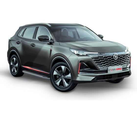 Пороги на автомобиль Rival Premium для Changan CS55 Plus II поколение 2021-н.в./UNI-S 2024-н.в, рынок РФ, 173 см, 2 шт, алюминий A173ALP.8903.1
