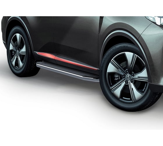 Пороги на автомобиль Rival Premium для Changan CS55 Plus II поколение 2021-н.в./UNI-S 2024-н.в, рынок РФ, 173 см, 2 шт, алюминий A173ALP.8903.1