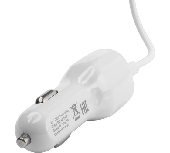 Автомобильное зарядное устройство HARPER CCH-3113 White mcr cbl H00002154