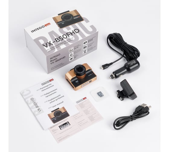 Видеорегистратор INTEGO Basic VX-850FHD (цвет Rose Gold) с картой памяти 32GB в комплекте VX-850FHD-RG