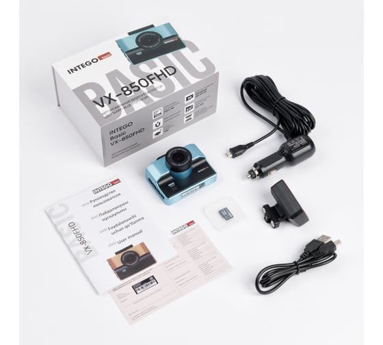 Видеорегистратор INTEGO Basic VX-850FHD (цвет Sunny Blue) с картой памяти 32GB в комплекте VX-850FHD-SB