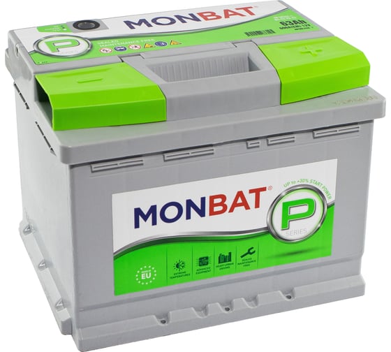 Автомобильная аккумуляторная батарея MONBAT PREMIUM 63 Ач, 600 А, обратная MP6360L20