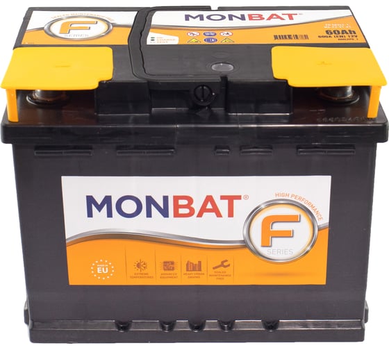 Автомобильная аккумуляторная батарея MONBAT FORMULA 60 Ач 600 А обратная MF6060L20